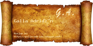 Galla Adrián névjegykártya